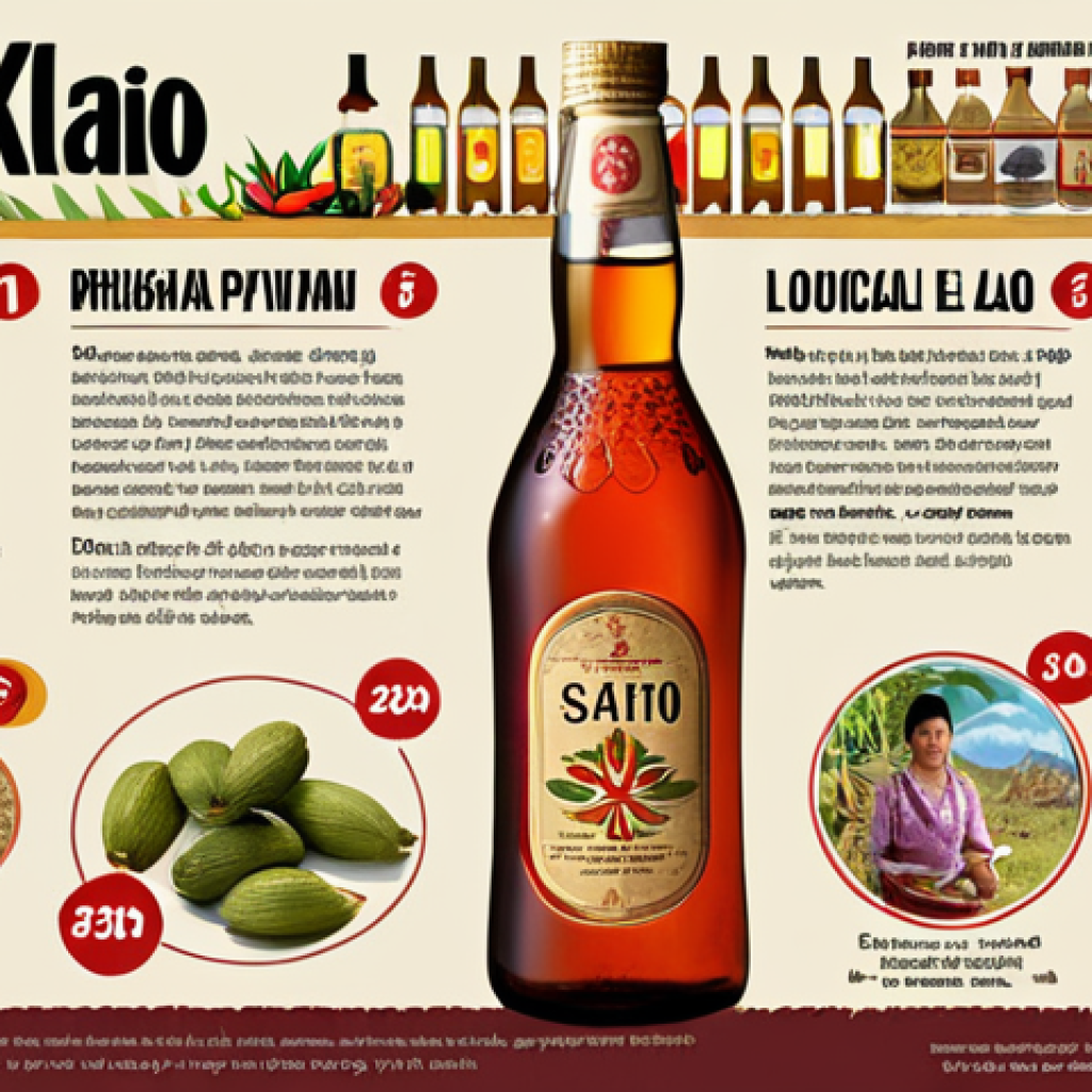 **Image Prompt:** A vibrant infographic showcasing the rich history and cultural significance of a specific Thai local liquor (e.g., *Lao Khao*, *Sato*), emphasizing its multi-generational production and unique ingredients. Modern, eye-catching design.