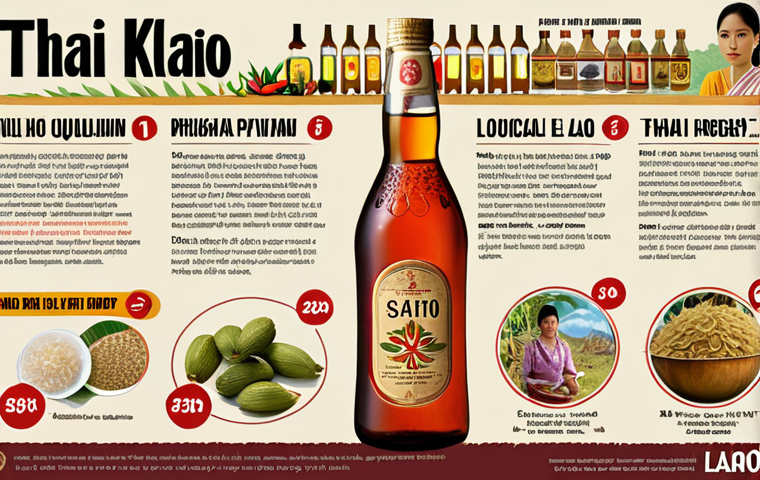 **Image Prompt:** A vibrant infographic showcasing the rich history and cultural significance of a specific Thai local liquor (e.g., *Lao Khao*, *Sato*), emphasizing its multi-generational production and unique ingredients. Modern, eye-catching design.