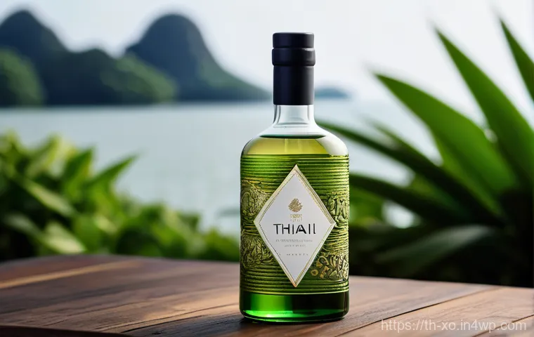 전통주 브랜드의 비즈니스 모델 - A Thai craft spirits distiller, a middle-aged woman with a warm smile and kind eyes, proudly holding...