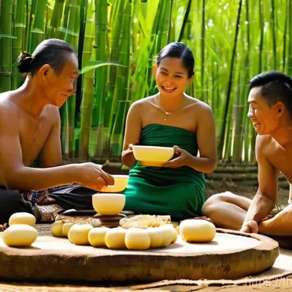 전통주 브랜드의 향후 전망 - **Prompt 1: Traditional "U" Ceremony in a Northern Thai Village**
"A vibrant, authentic scene in...