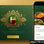 Home 22 전통주 브랜드의 반응형 웹사이트 구축 - A vibrant, modern website homepage design showcasing a traditional Thai herbal drink brand, featurin...