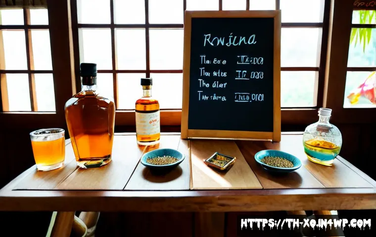 Home 30 전통주 브랜드의 시장 분석 - Photorealistic market analysis scene for Thai traditional spirits, an elegant wooden table with unbr...